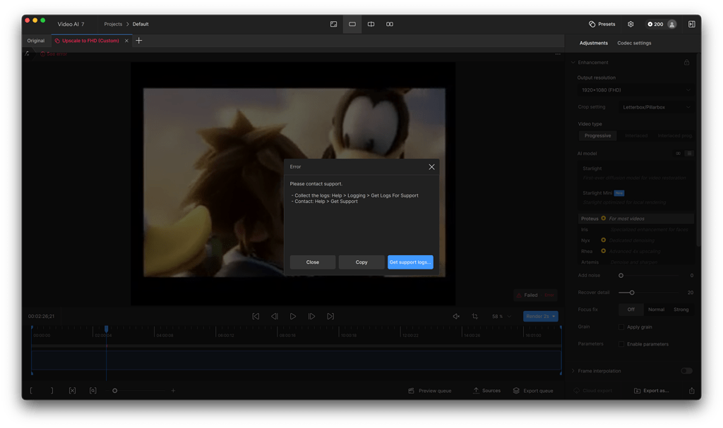 Tried to render; unknown error produced - Bugs and Issues - Topaz Community