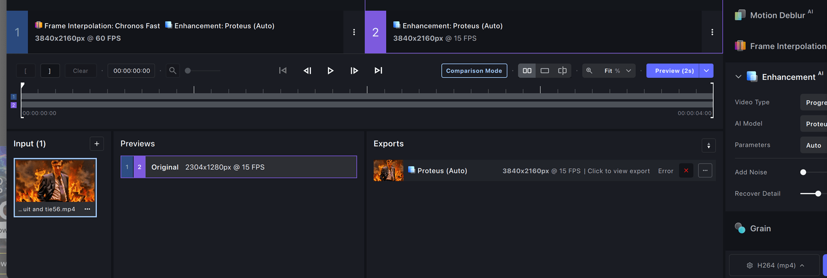 Error trying to export video clip - Bugs and Issues - Topaz Community