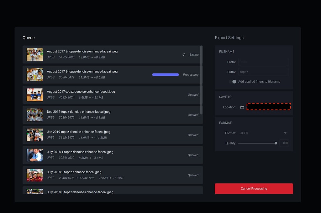 Batch Processing Stall - Bugs and Issues - Topaz Community