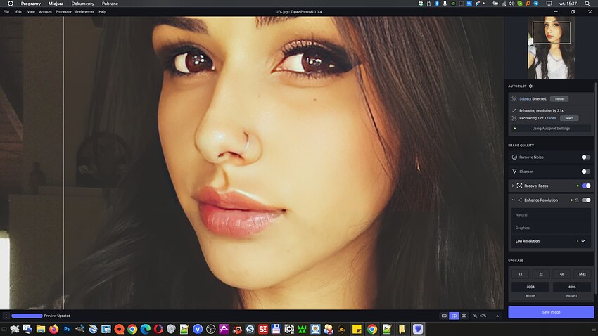 part of face remains unprocessed