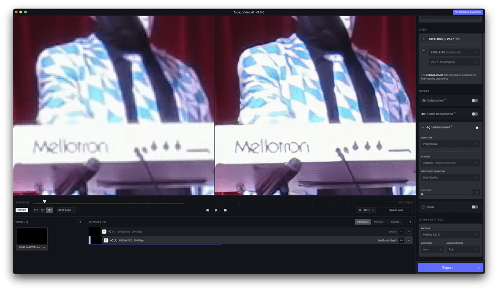 Raster Video Encoding Poor quality upscaling large raster video in TVAI 4.x - Bugs and Issues ...