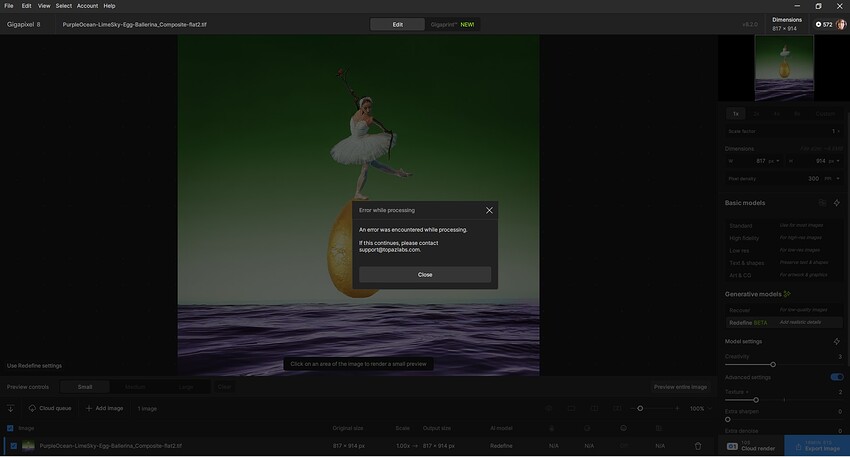Fotomaker_GAI820-W11Standalone-ConsistentErrorMsg