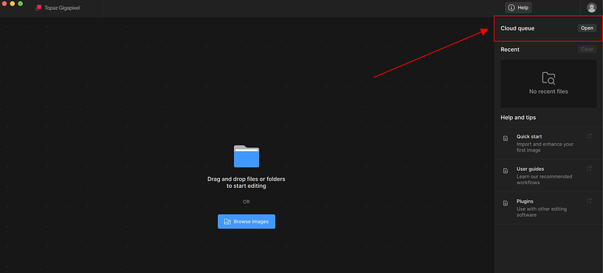 Cloud queue access at import page