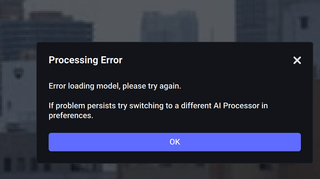 Gigapixel - Persistent Processing Error occurring on random