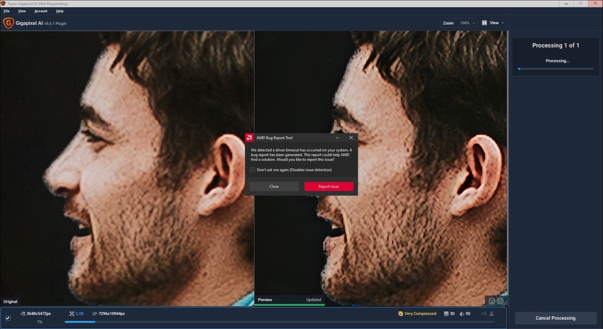 Fotomaker_GAI561-PsPlugin-ProcessingExceedinglySlow-TimesOutProcessor