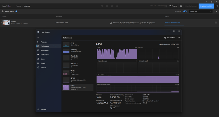 RTX 3070 starlight mini 4K