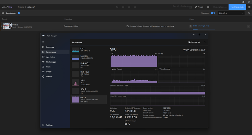 RTX 3070 NyX3 4k test