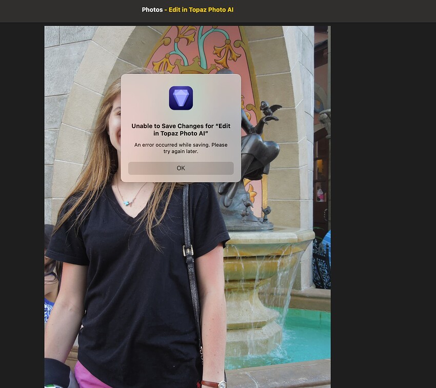 Error saving after using Topaz in Apple Photos - Bugs and Issues ...