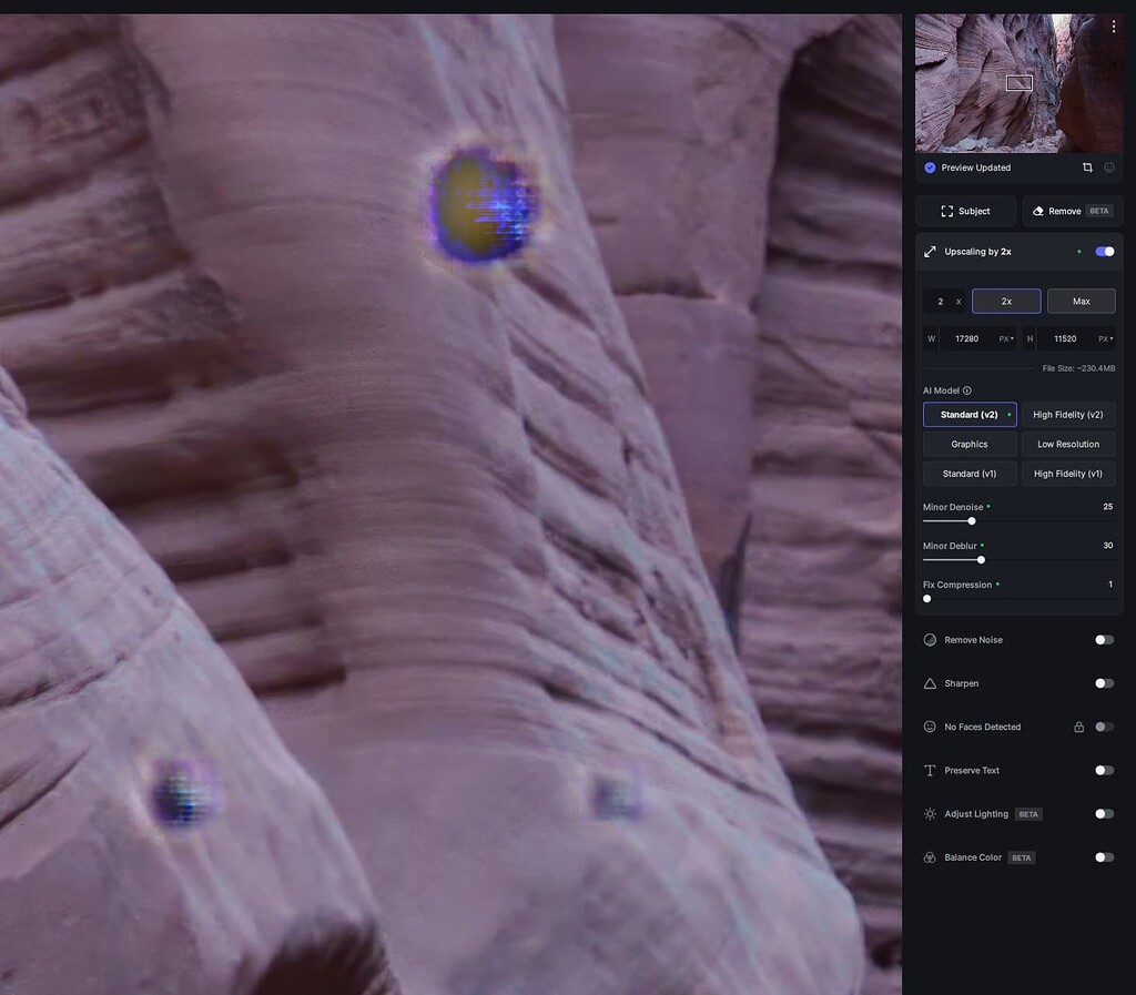 Standard V2 creates weird "burn hole" artifacts on the image - Bugs and ...