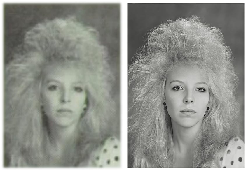 Beautiful blond haired lady from the 80’s 90’s - Side by Side