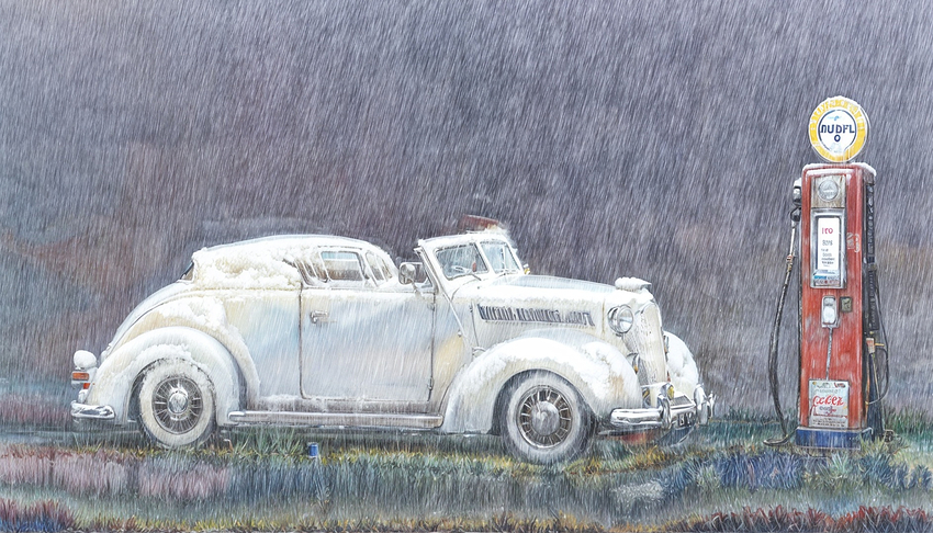 New-1a-wind-gigapixel-redefine-5400-1080h-A car parked near a petrol pump on a very cold day