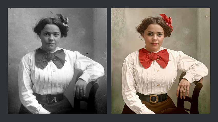 0Black and white to color comparison