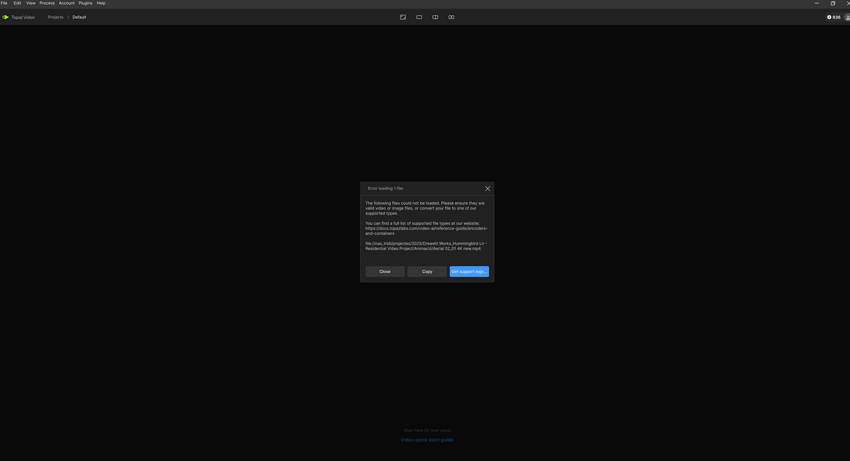 topaz video - error on all videos.png