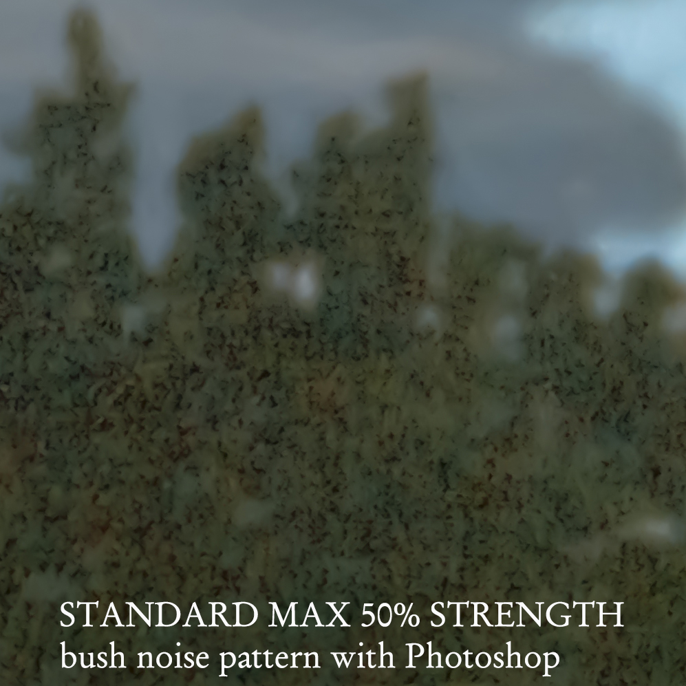 STANDARD MAX 50% STRENGTH bush noise pattern with Photoshop