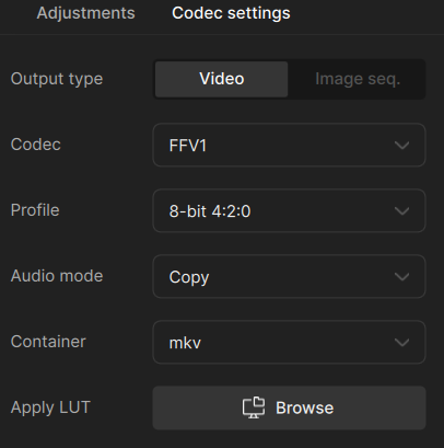 Seinfeld Output Settings